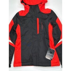 Obermeyer Boys Insulated Fleet Ski Snowboard Jacket Black Red Size L 10000mm
